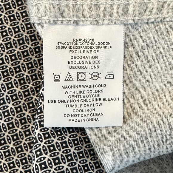 Nick Graham L Everywhere Dress Casual Shirt Button Up Contrasting Cuffs Pattern - Picture 9 of 12